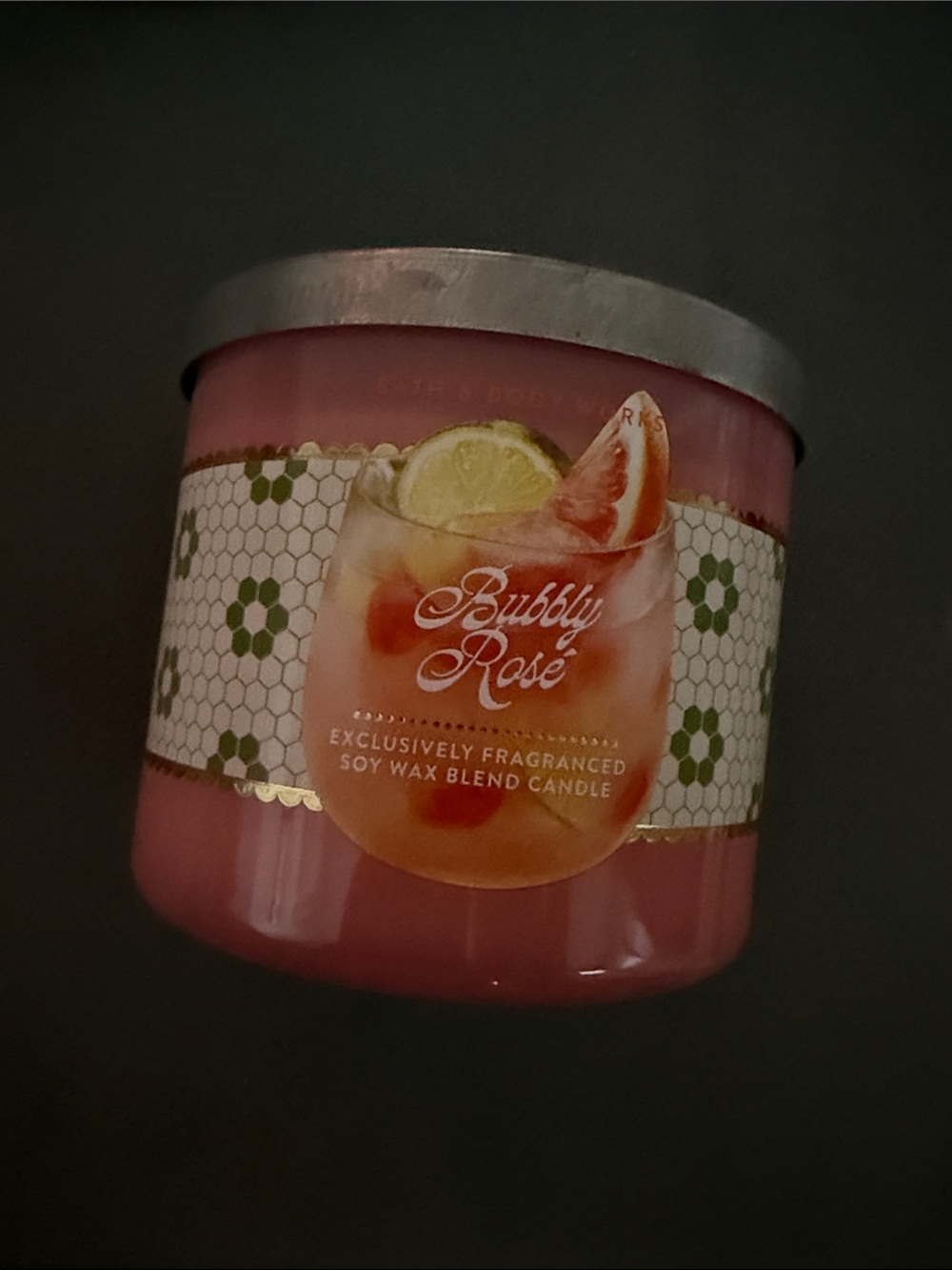 Bath & Body Works Bubbly Rosé Candle - Pink NEW 3 Wick Candle Soy Wax Blend